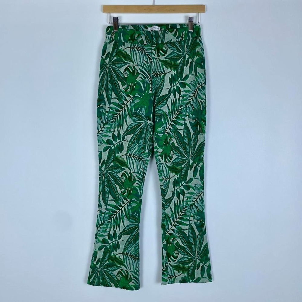 UO Green Tropical Leaf Print Pants